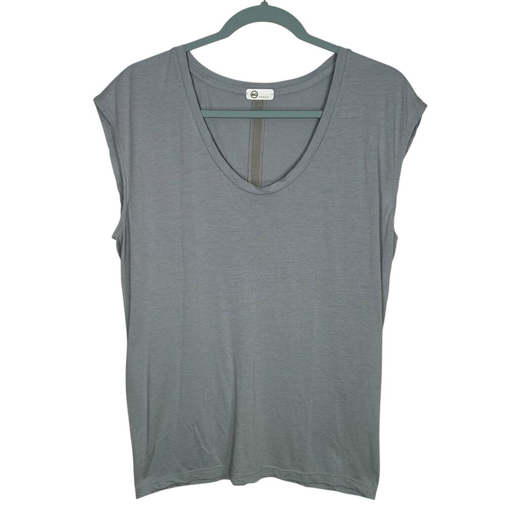 AG Adriano Goldschmied T-Shirt Womens S Gray Supima Cotton Sleeveless Tee USA